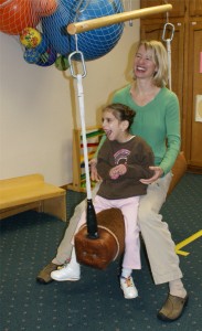 Sydney and Allyson swinging